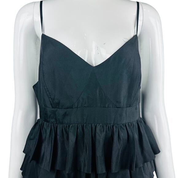 Barneys New York CO-OP Womans Sz 8 Dress Silk Tier Ruffles Little Black Dress - Picture 5 of 9